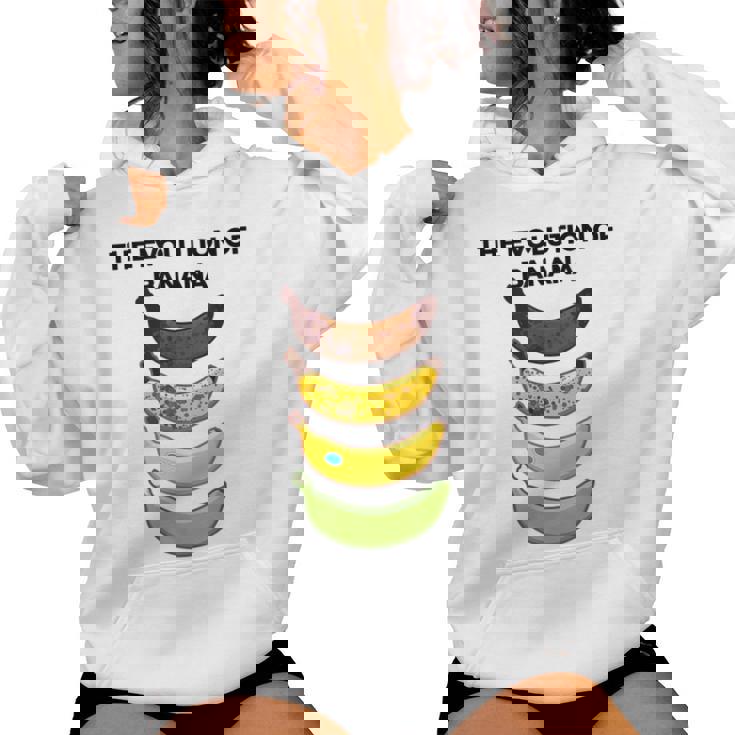 The Evolution Of Banana Novelty Graphic & Cool s レディースパーカー