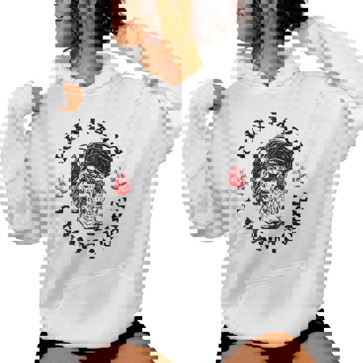 Fun Fact I Don't Care Skeleton Sarcastic On Back Women Hoodie