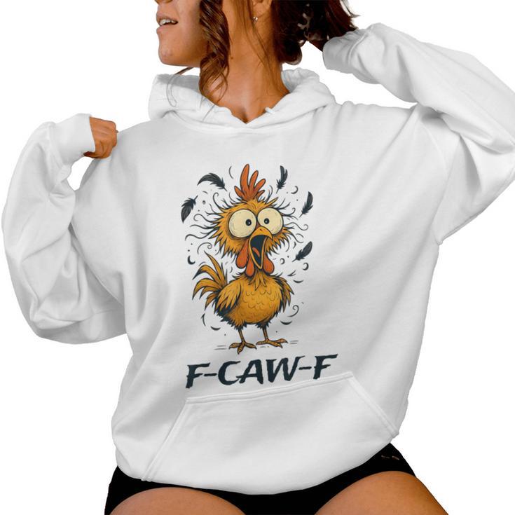 Felpa Con Cappuccio Unisex Con Stampa Divertente Di Pollo Cartoon 'F-CAW-F', Cotone, Made In Germany, Printera