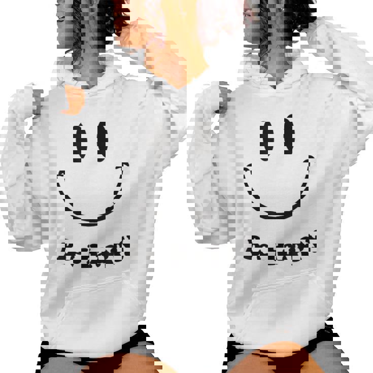 Be Happy Groovy スマイルフェイス かわいい ハッピーピース スマイルフェイス レディースパーカー