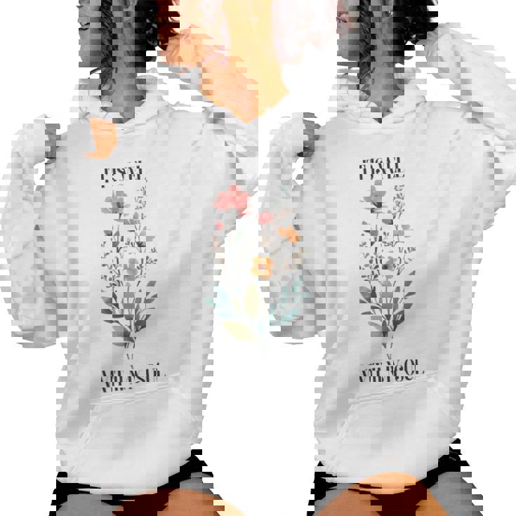 It Is Well With Myoul Christian 花柄 引用 クリスチャン 長袖tシャツ レディースパーカー