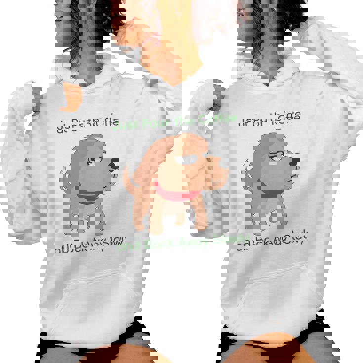 Just Pour The Coffee And Back Awaylowly ドッグプリント レディースパーカー