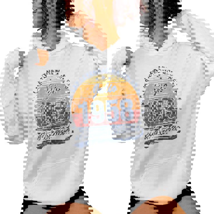 Las Leyendas Nacen En Julio 1958 Hombre Retro Sudadera con capucha para mujer