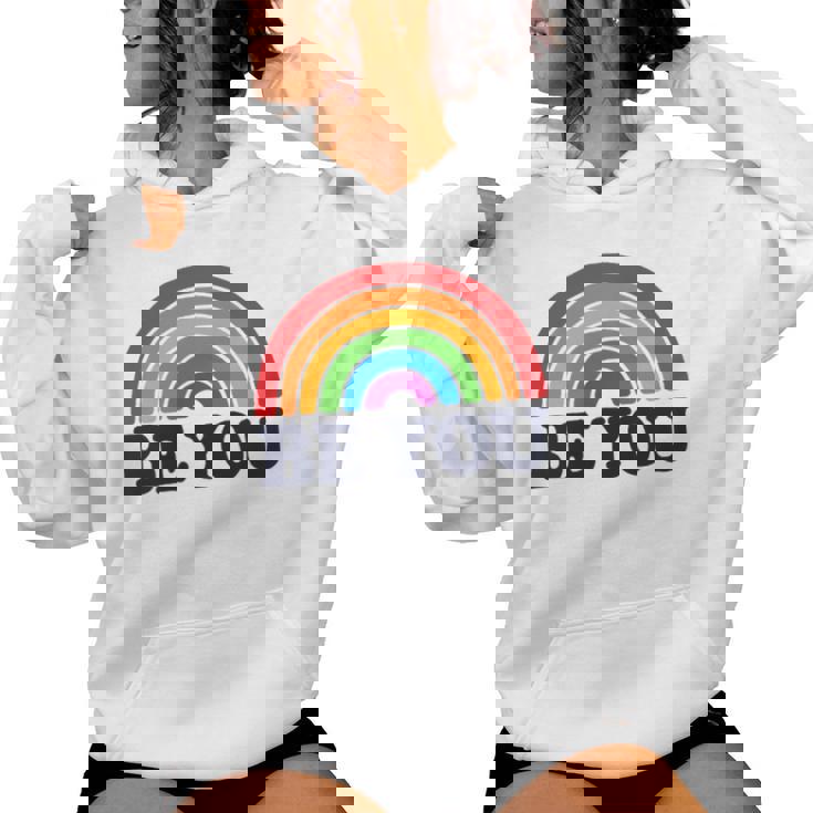 Lgbtq Be You Pocket Gay Pride Lgbt Ally Rainbow Flagintage レディースパーカー