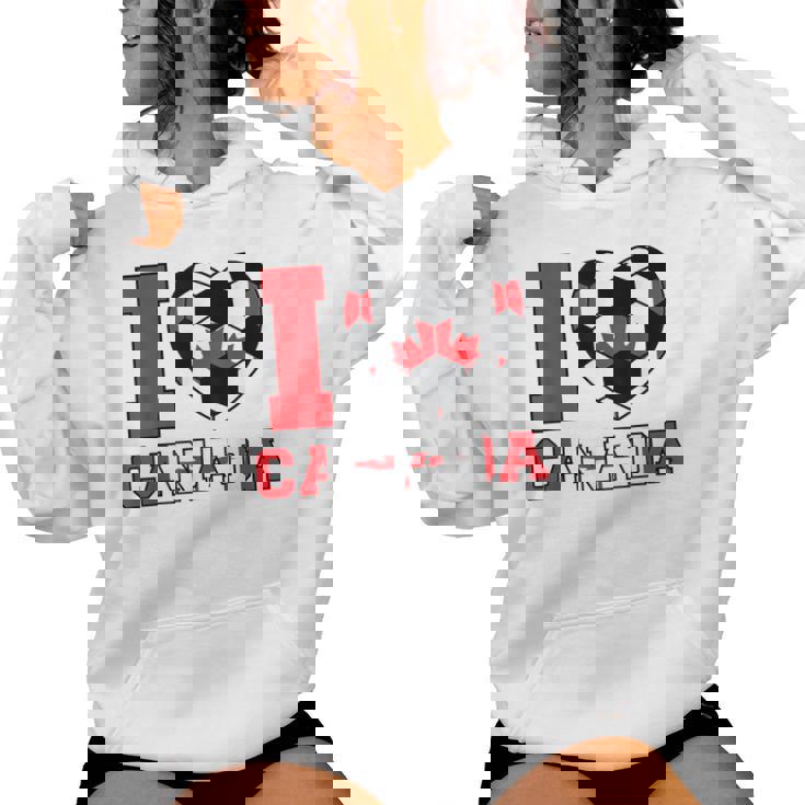 I Love Canada サッカーボール 男の子 女の子 キッズ カナダ国旗 レディースパーカー