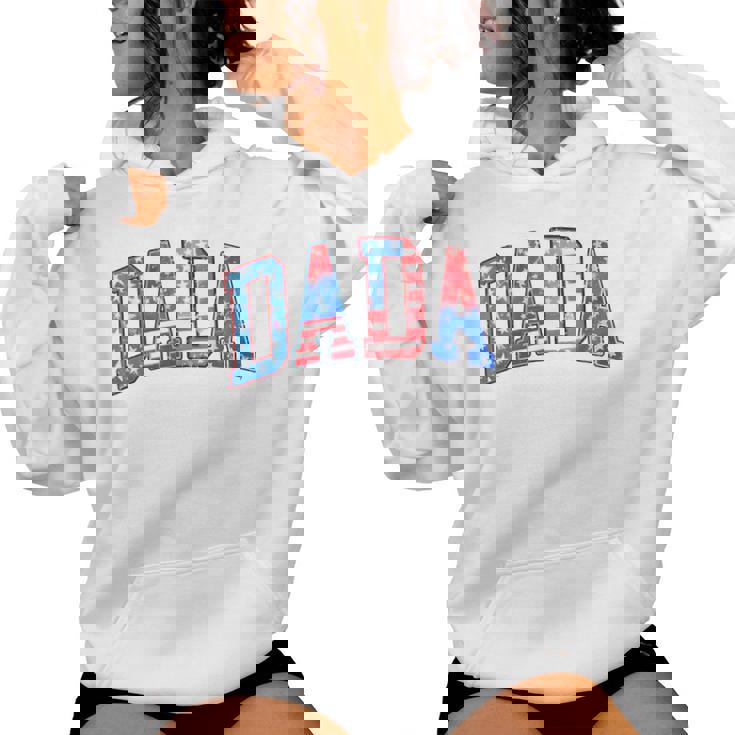 Mama Dada 4Th Of July American Family Matching Mom Dad Women Hoodie