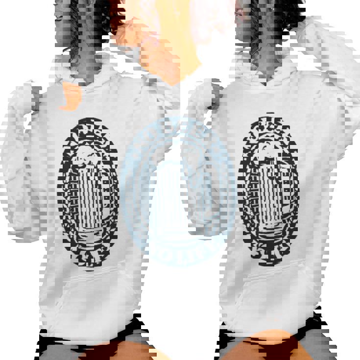 No Beer No Life ヴィンテージ飲料 ビール愛好家向け 左胸 レディースパーカー