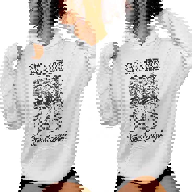 Save A Horse Ride A Cowgirl レトロ ウエスタン ロデオ カントリーガール レディースパーカー