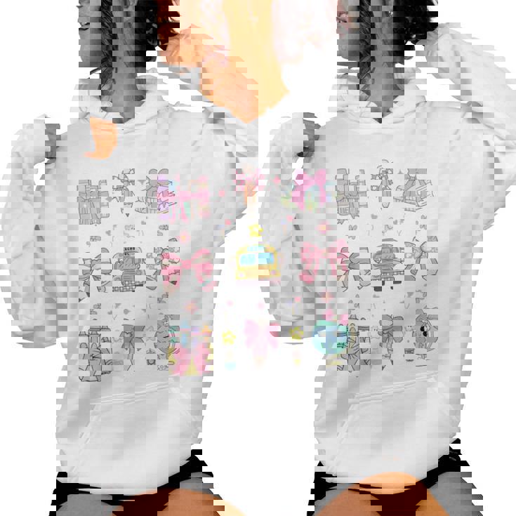 School Pencils And Bows Teacher Bow Coquette Pencil Girls Women Hoodie
