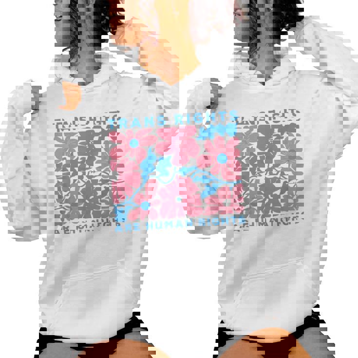 Trans Rights Are Human Rights Floral Lgbtq Pride Transgender Women Hoodie