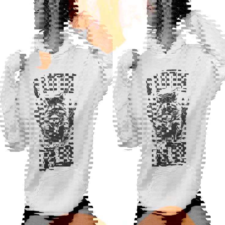 おもしろいアライグマのグラフィック 小さなフェラル 幼児 男の子 女の子 フェラル レディースパーカー