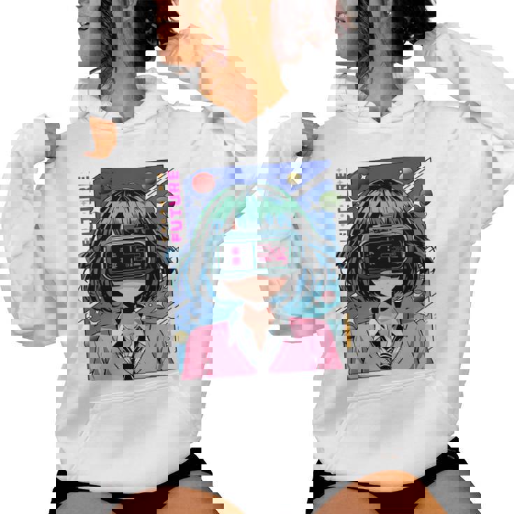 かわいいアニメの女の子 長袖tシャツ レディースパーカー