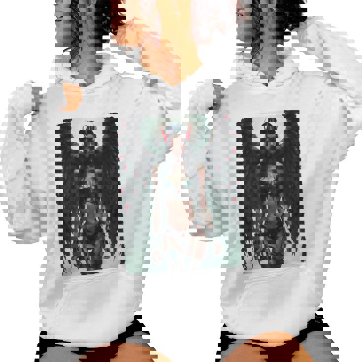 セクシーガールグラフィックtシャツ セクシーな悪魔の女の子のピンナップバックプリント レディースパーカー