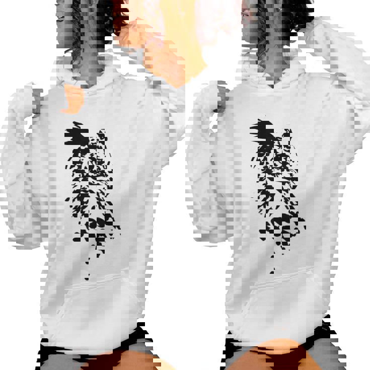 フクロウ -ブラックホワイト-クールな女性男性子供動物 Owl レディースパーカー