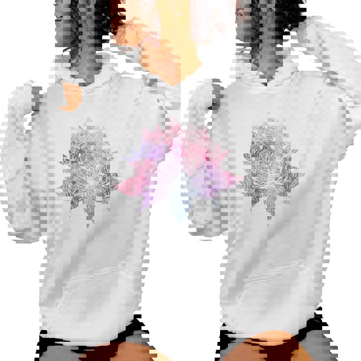 ヨガ 瞑想 カラフル ボーホー ロータス 曼荼羅 蓮の花 レディースパーカー