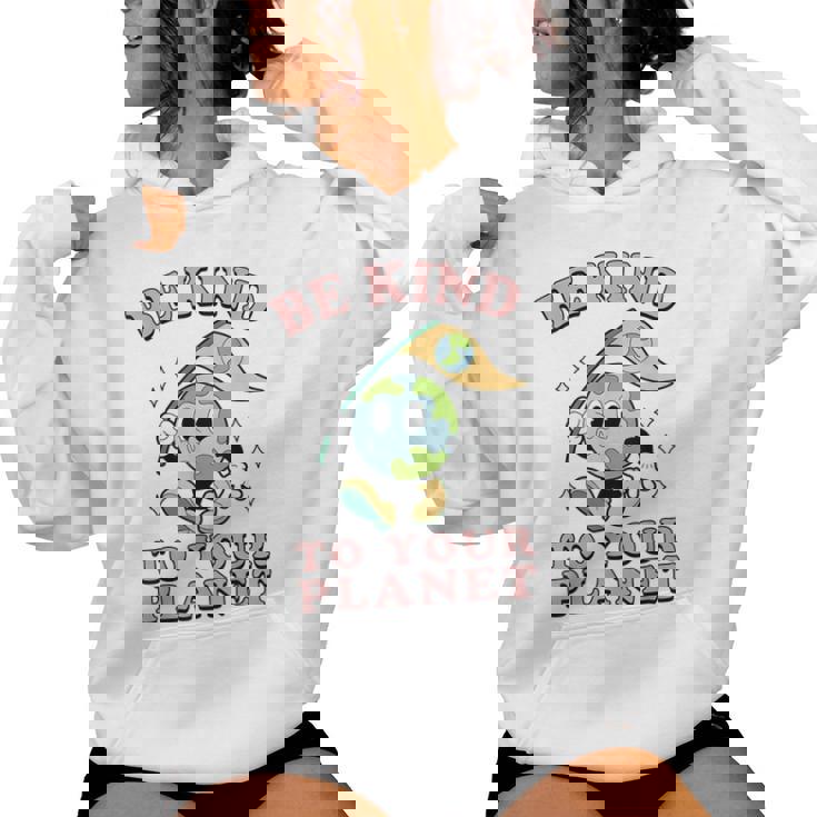 レトロ グルービー Be Kind To Your Planet Earth Day 70年代 80年代 4月 レディースパーカー