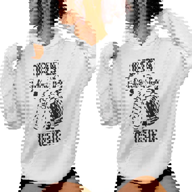 初めての父の日 Together Beer First Time Dad レディースパーカー