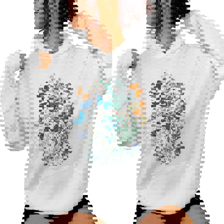 花 蝶々 かわいい フラワー 蝶 アート メンズ レディース 服 母 女性用 おしゃれ レディースパーカー