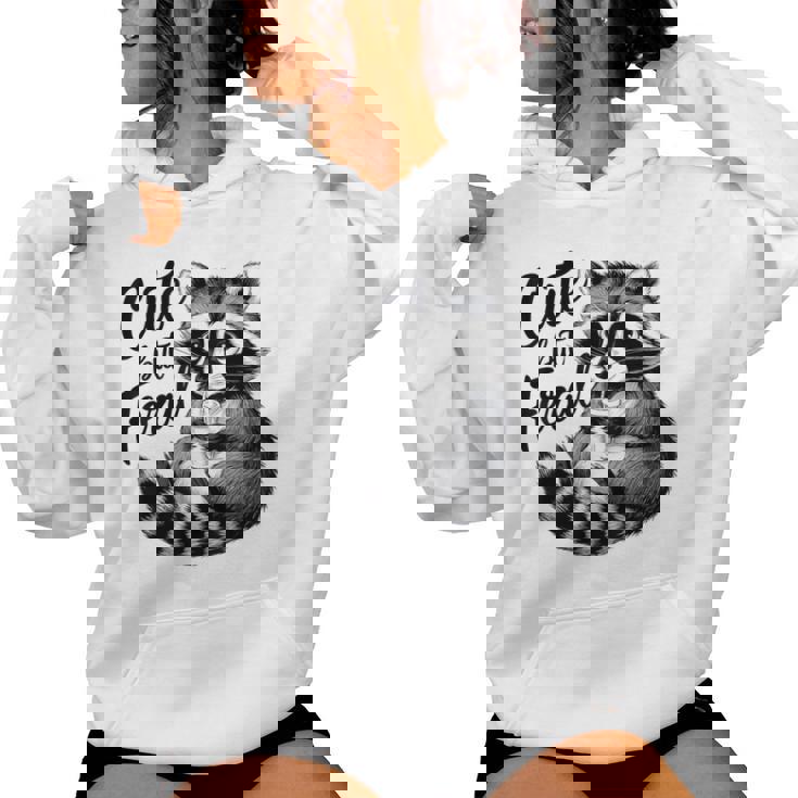 野生の女の子の夏の面白いミームかわいいけど野生のアライグマ休暇 レディースパーカー