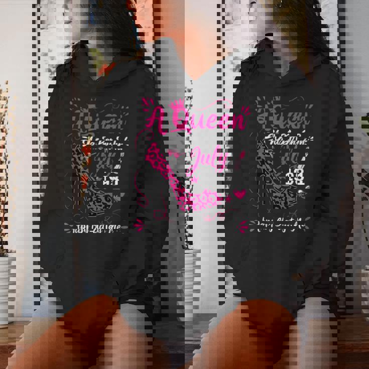 43歳の誕生日 ハイヒール A Queen Was Born In 7月 1981 レディースパーカー 彼女への贈り物