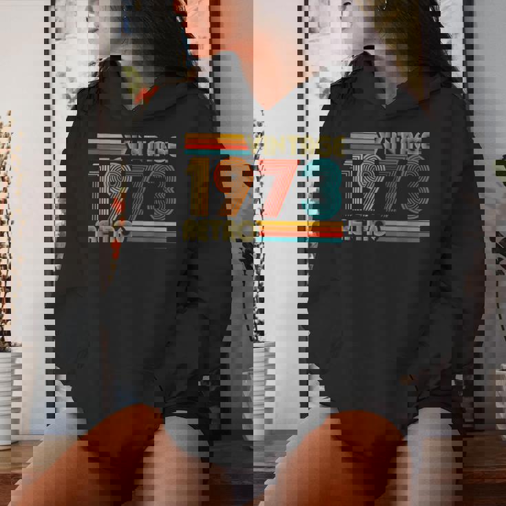 52歳の誕生日プレゼント 52歳 男性 女性 レトロ ヴィンテージ 1973 レディースパーカー 彼女への贈り物