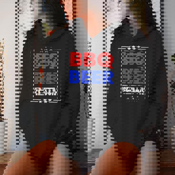 Bbq Beer Freedom シャツ レディースパーカー 彼女への贈り物