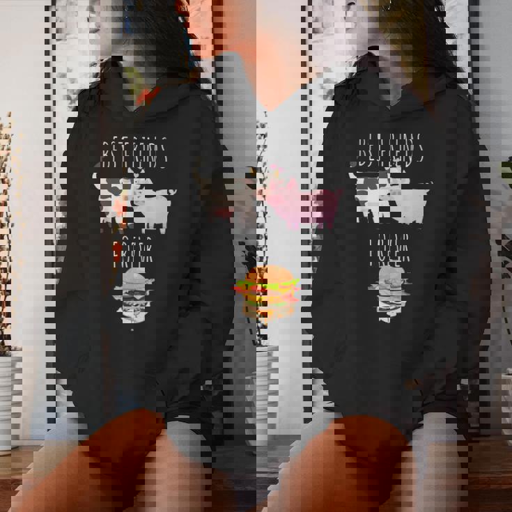 Best Friends Forever Beef Lover Pork Meat Bacon Burger レディースパーカー 彼女への贈り物