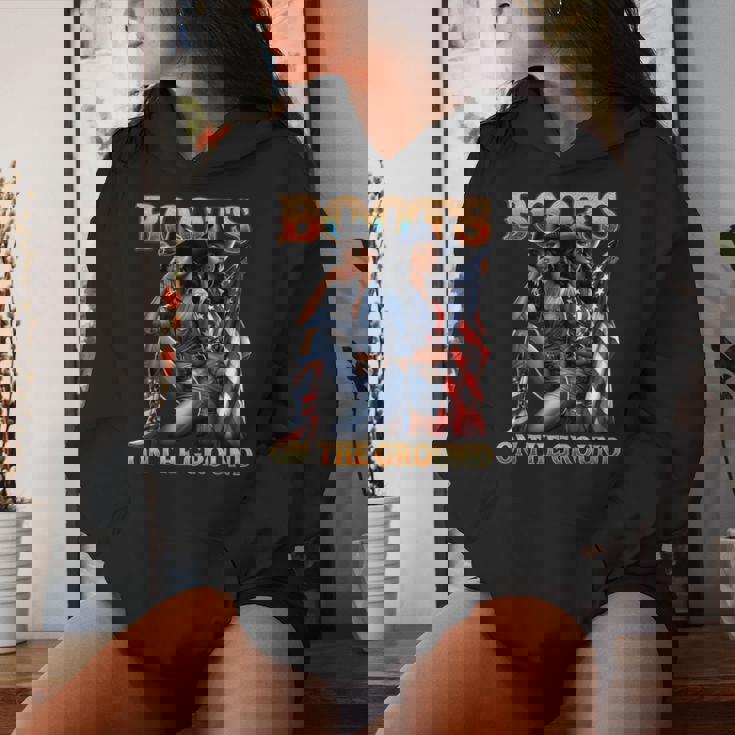 Boots On The Ground 4Th Of July All American Girl Cowgirl Women Hoodie Gifts for Her