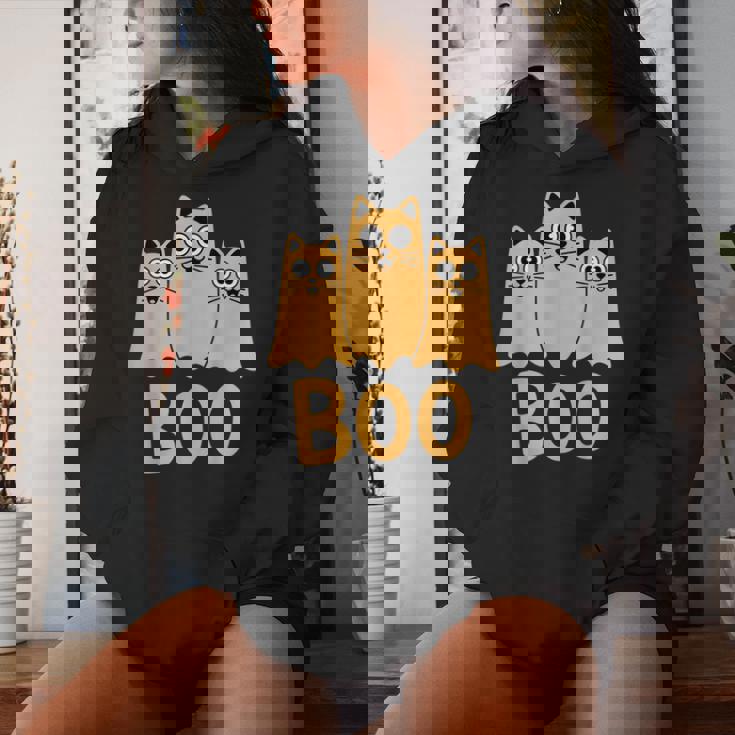 Cat ゴーストブー キュート キティ 猫好き ハロウィン 女性 男性 レディースパーカー 彼女への贈り物