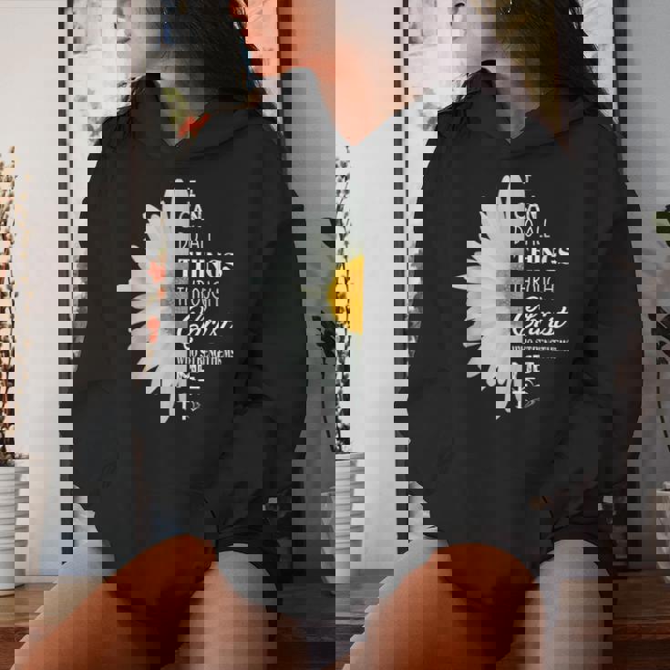 Christian Inspirational Christ Whotrengthens Me レディースパーカー 彼女への贈り物