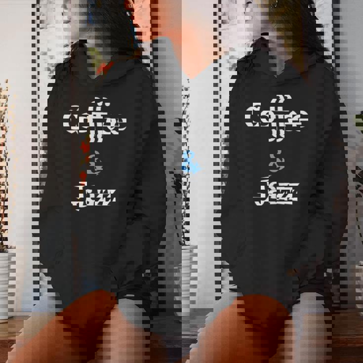 Coffee & Jazz シャツ ユニセックス コーヒー愛好家 ジャズ レディースパーカー 彼女への贈り物