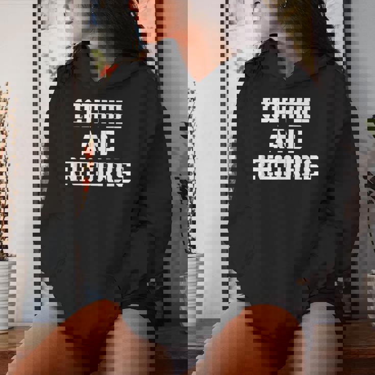 Coffee & Records 面白いビニールレコードコレクターミュージック レディースパーカー 彼女への贈り物