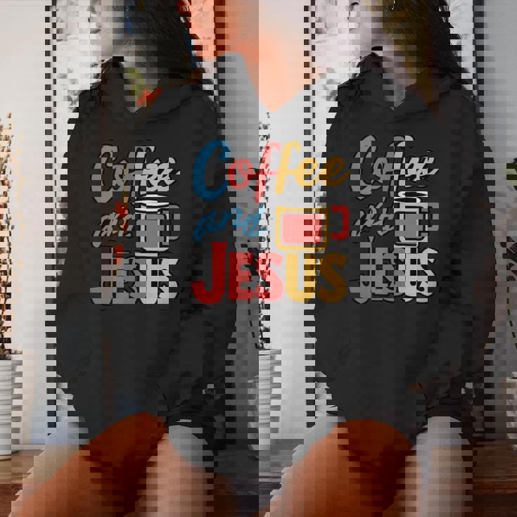 Coffee And Jesus Awesome Christian Caffeine Lover Church レディースパーカー 彼女への贈り物