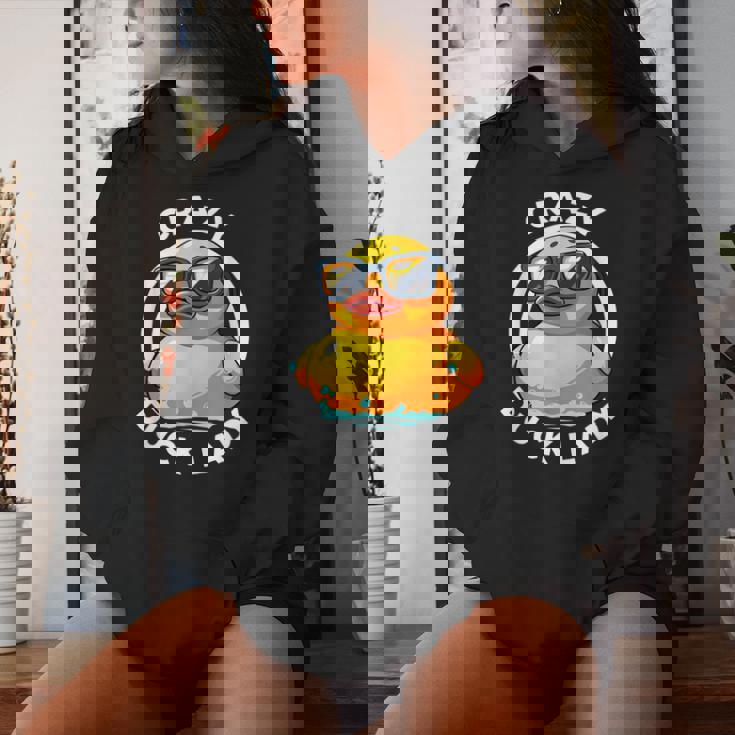 Crazy Duck Lady キュート アヒル ママ アヒルの所有者 面白い I Love Ducks レディースパーカー 彼女への贈り物