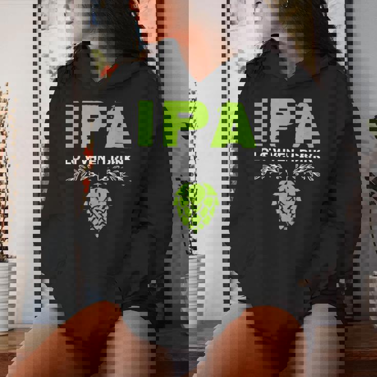 Cute Ipa Lot When I Drink Beer Drinker's Pun レディースパーカー 彼女への贈り物