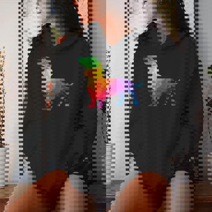 Dachshund Gay Pride Lgbt Lgbtq Rainbow Flag Dog Lovers レディースパーカー 彼女への贈り物