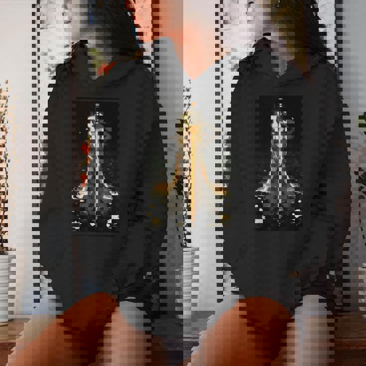 Demon Anime Girl Horns Katana レディースパーカー 彼女への贈り物