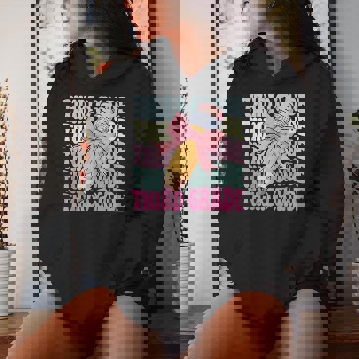 First Day Of School Third Grade Coquette 3Rd Grade Women Hoodie Gifts for Her