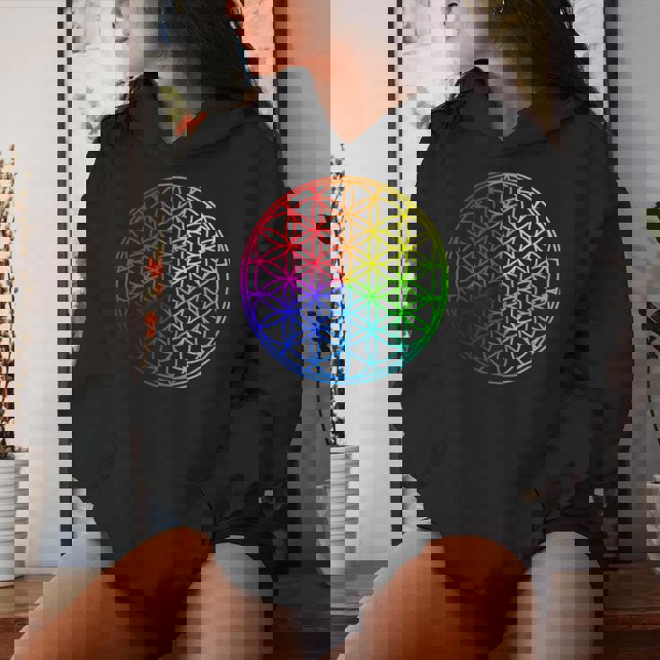 Flower Of Lifeacred Geometry Yogaフラワーオブライフ神聖幾何学瞑想ヨガ レディースパーカー 彼女への贈り物