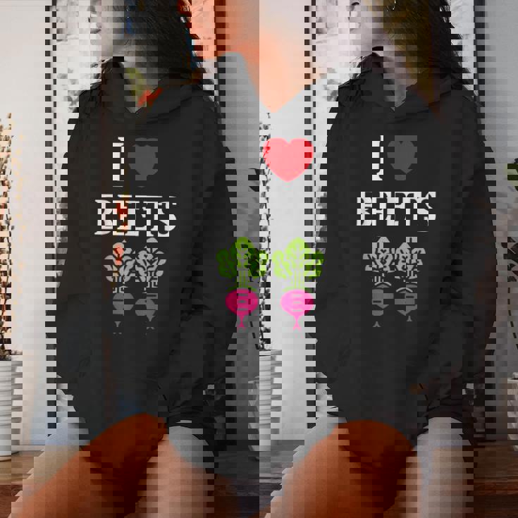 Food Humor Beetrootimpleegetable I Love Beets レディースパーカー 彼女への贈り物