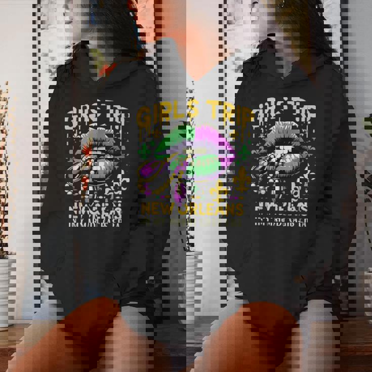 Girls Trip New Orleans In My Mardi Gras Era リップ 楽しいノベルティ レディースパーカー 彼女への贈り物