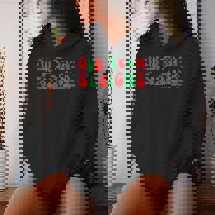 Groovy Our Teamleighs面白いクリスマスユーモア レディースパーカー 彼女への贈り物