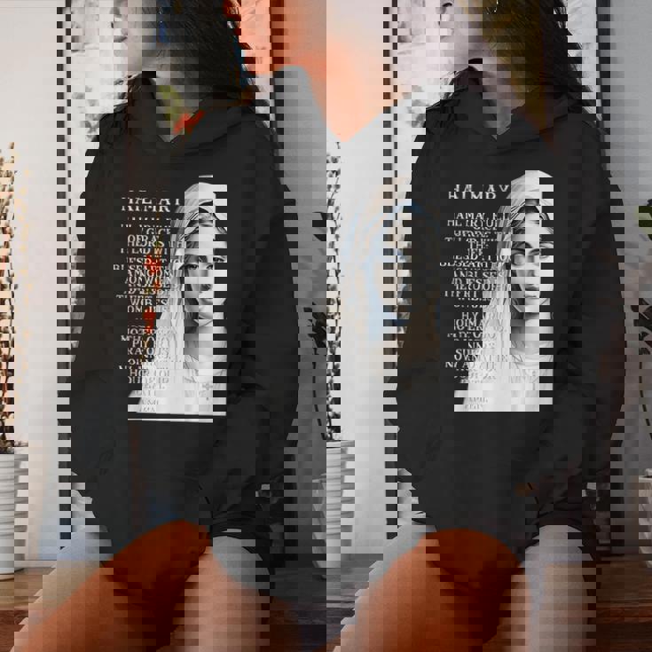 Hail Mary Blessed Mother ロザリオの祈り レディースパーカー 彼女への贈り物