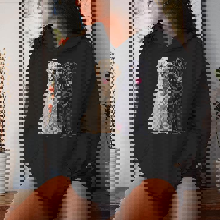 Happy Two Labradors ゴールデンブラック ラボレトリバー Mom Dad レディースパーカー 彼女への贈り物