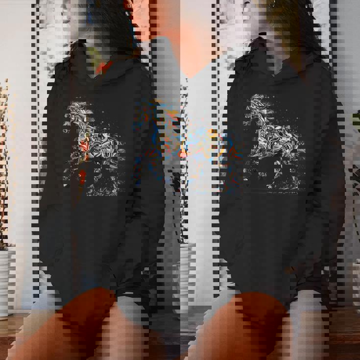 Horse Lover Majestic Horse 馬のグラフィック デザイン レディースパーカー 彼女への贈り物