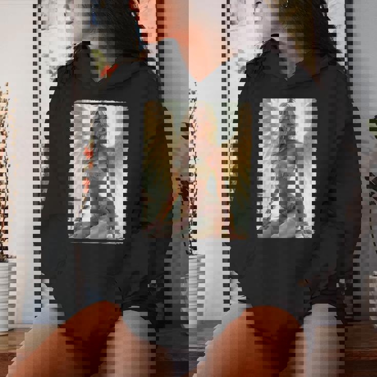 Hot Girl On 男性用 セクシーな天使の座り グランジ レディースパーカー 彼女への贈り物