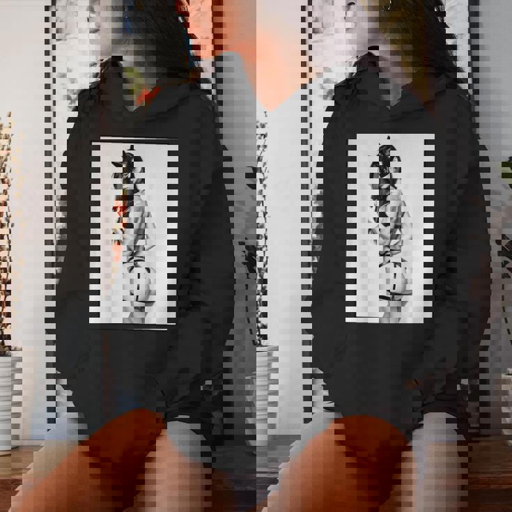 Hot Girl On 男性用 セクシー バッド キティ ピンナップガール B&W レディースパーカー 彼女への贈り物