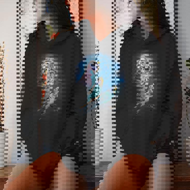 Howling At The Moon シャツ インコシャツ ファニーセキセイインコシャツ レディースパーカー 彼女への贈り物