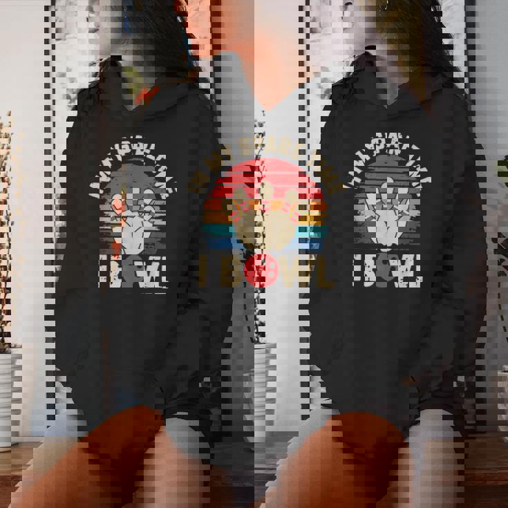 In Mypare Time I Bowl レトロ ボウリング ボウラー レディースパーカー 彼女への贈り物