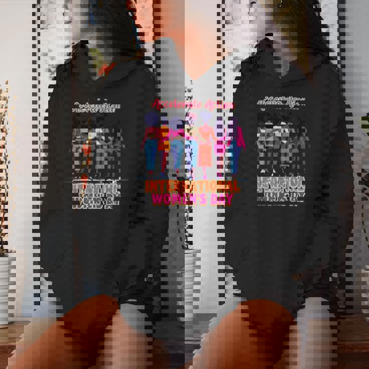 International Women’S Day Empowerment Accelerate Action レディースパーカー 彼女への贈り物